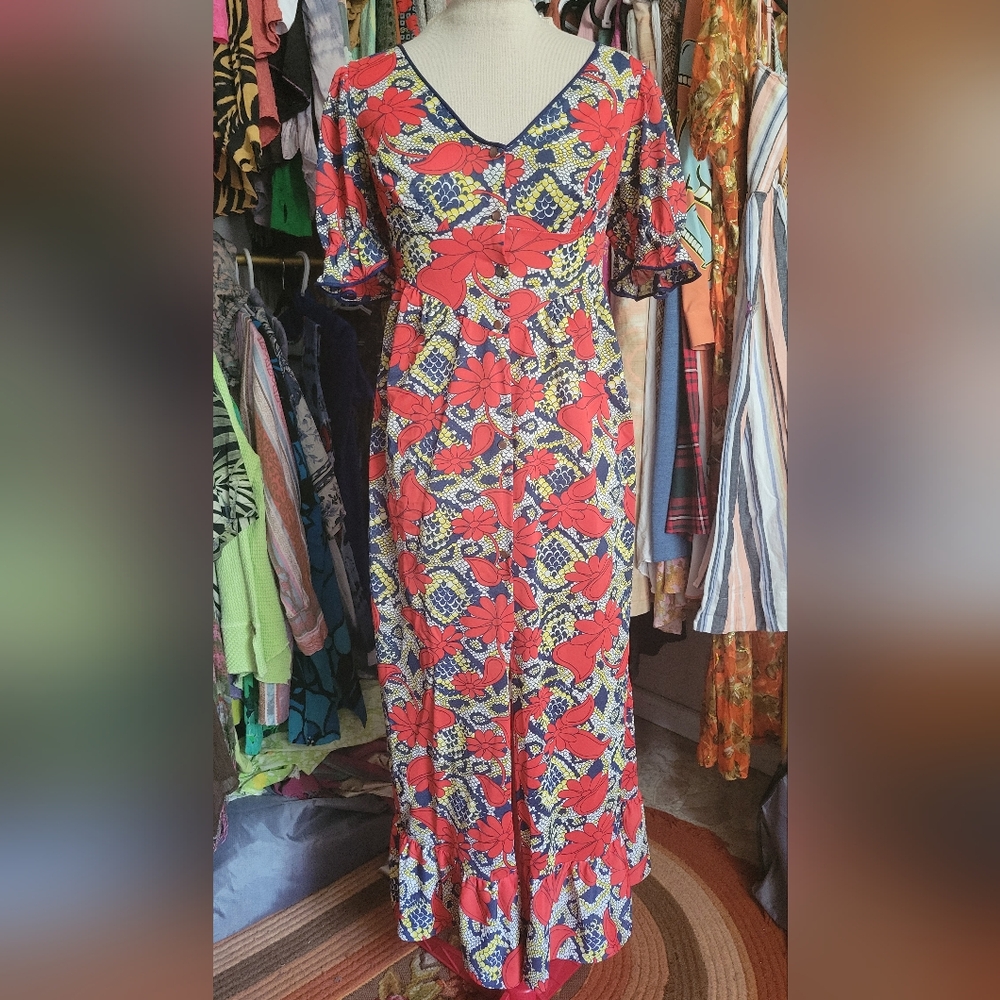 sS/M Vintage Floral Maxi Dress